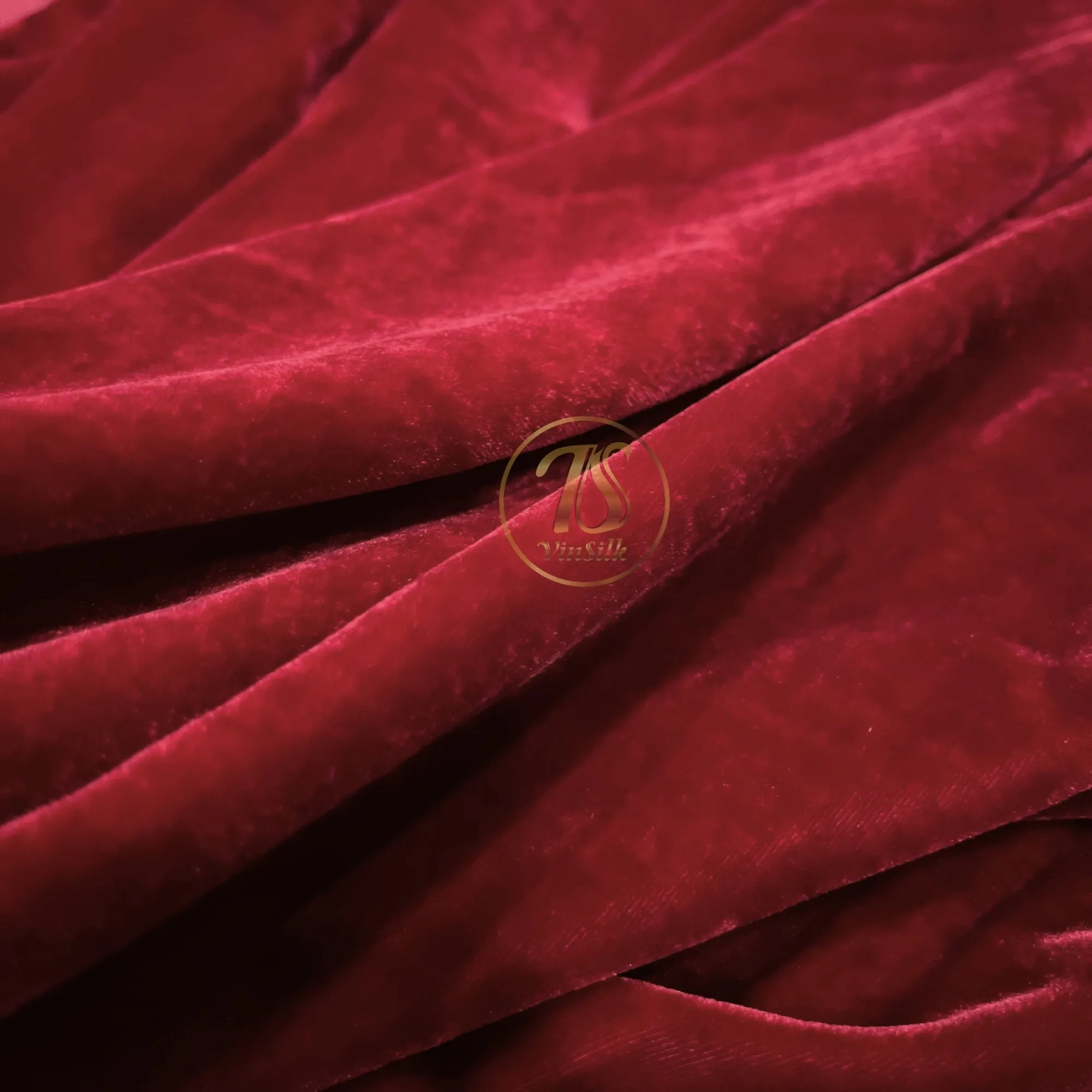 100% Mulberry silk velvet - Red Silk Velvet - Silk for sewing - Dress making