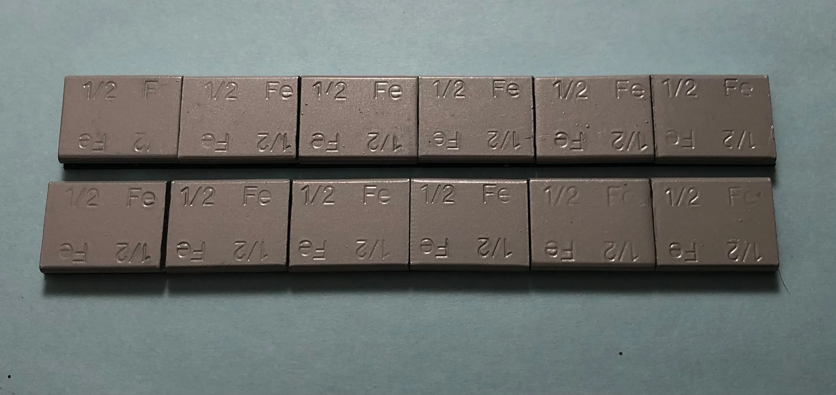 #13004 - 12 ea Steel 1/2 oz pieces (5/8x7/8x3/16")