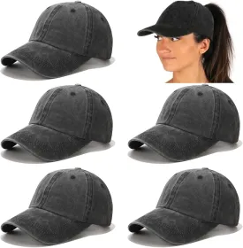 2/5/6 Packs Vintage Washed Plain Baseball Cap Distressed Dad Golf Hat for Men Women