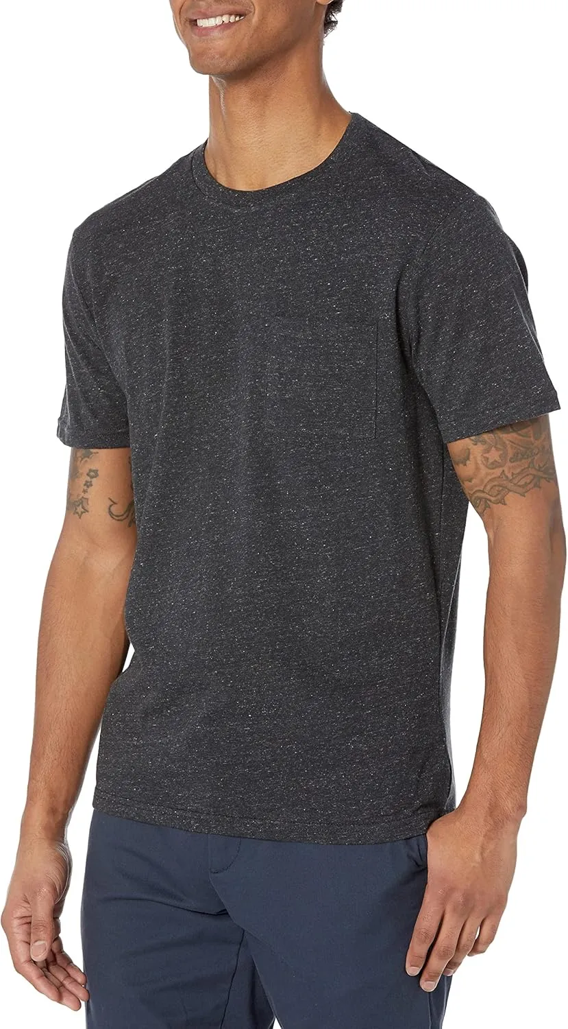 Amazon Essentials Men's T-Shirts, Short-Sleeve Crewneck Pocket, Cotton, 2-Pack