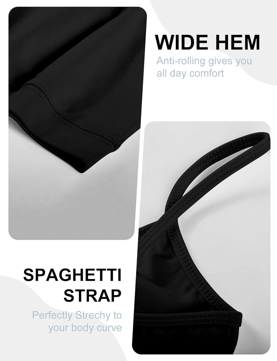 AURUZA 2Pcs Crop Tops for Women, Spaghetti Strap Camisole Tank Top, Basic Solid Going Out Top Sleeveless Shirt Summer Clothes