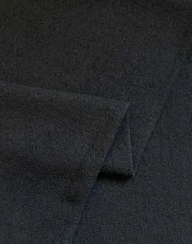Black 100% Boiled Wool Fabric
