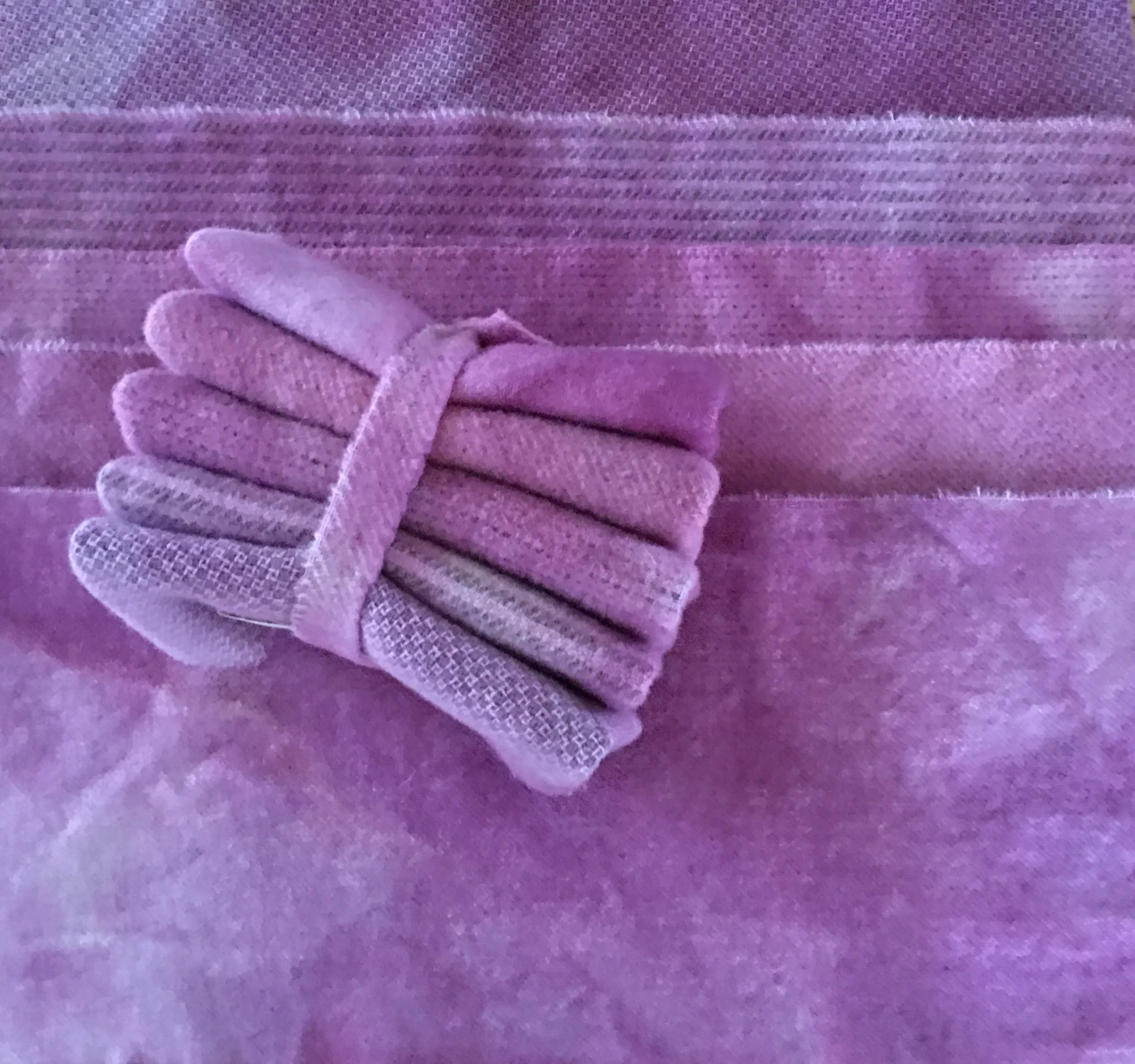 BOYSENBERRY Hand Dyed Wool Bundle for Primitive Wool Applique and Rug Hooking