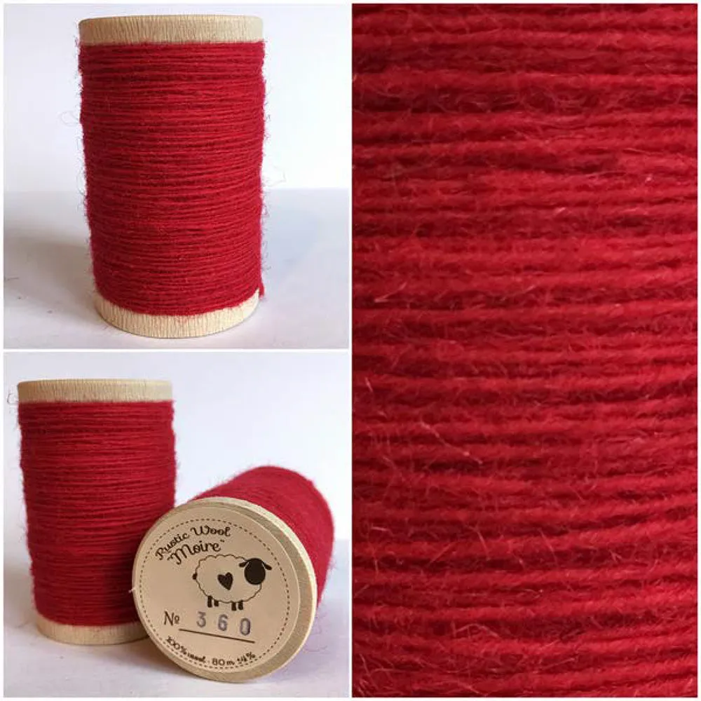 BRIGHT RED  Hand Dyed Wool Bundle for Wool Applique and Rug Hooking