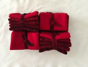 BRIGHT RED  Hand Dyed Wool Bundle for Wool Applique and Rug Hooking