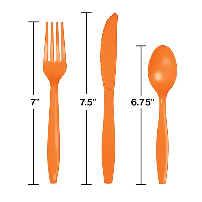 Bulk Sunkissed Orange Value Friendly Assorted Plastic Cutlery (216 per Case)