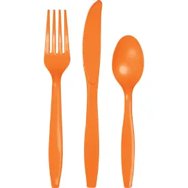 Bulk Sunkissed Orange Value Friendly Assorted Plastic Cutlery (216 per Case)