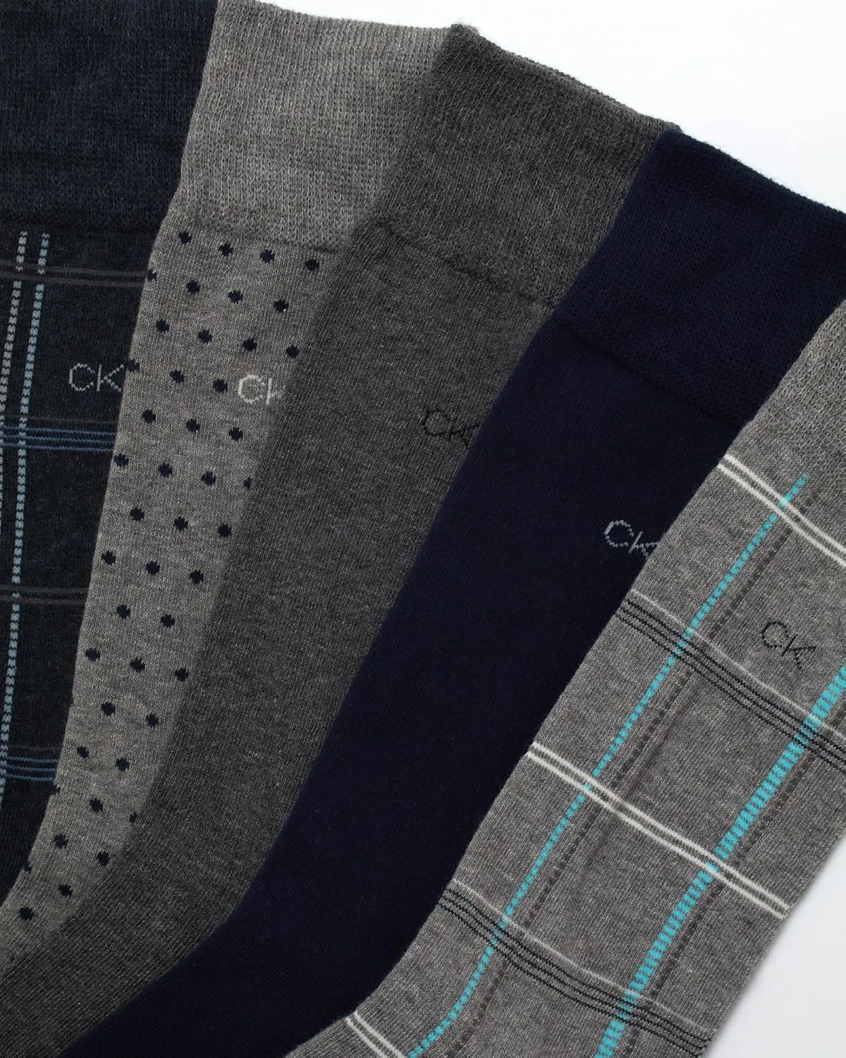 Calvin Klein Men's Dress Socks - 10 Pack Plain and Printed Crew Calf Compression Socks, 7-12