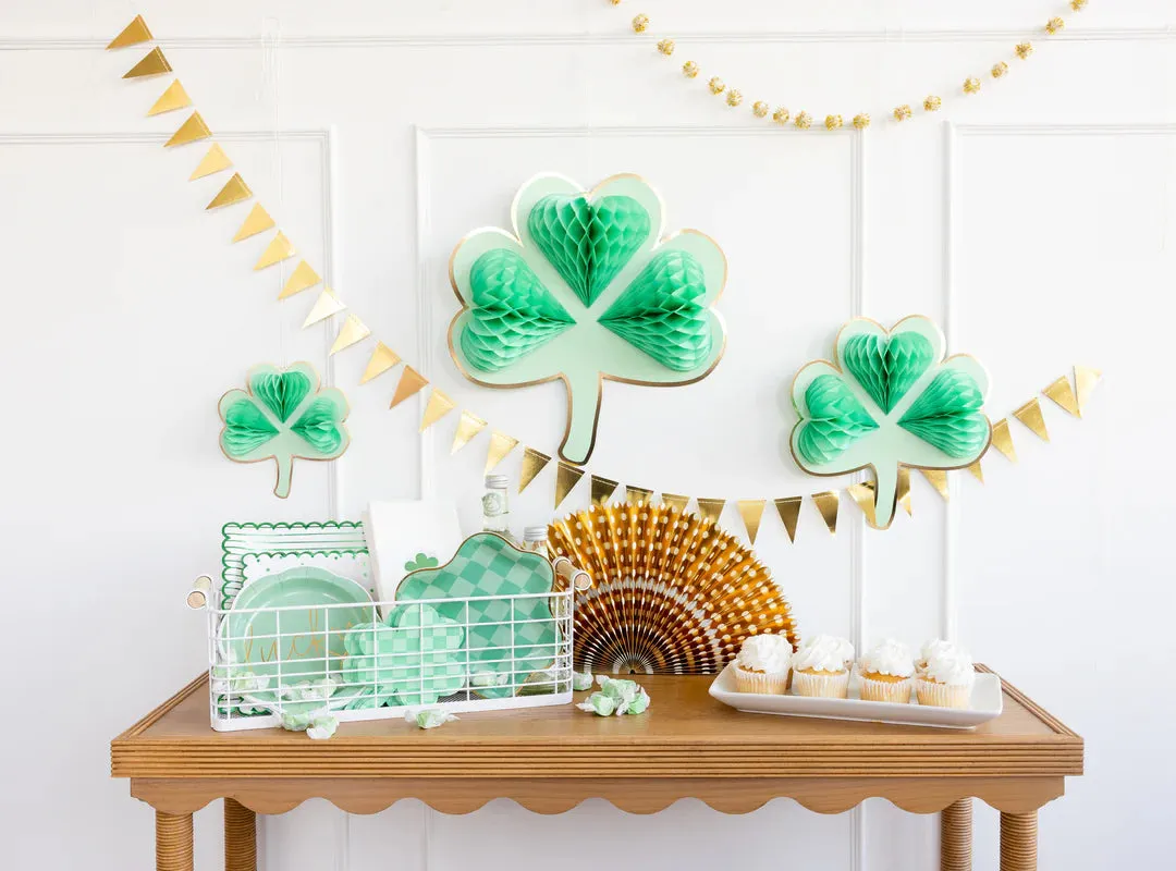 Checkered Shamrock Paper Plate