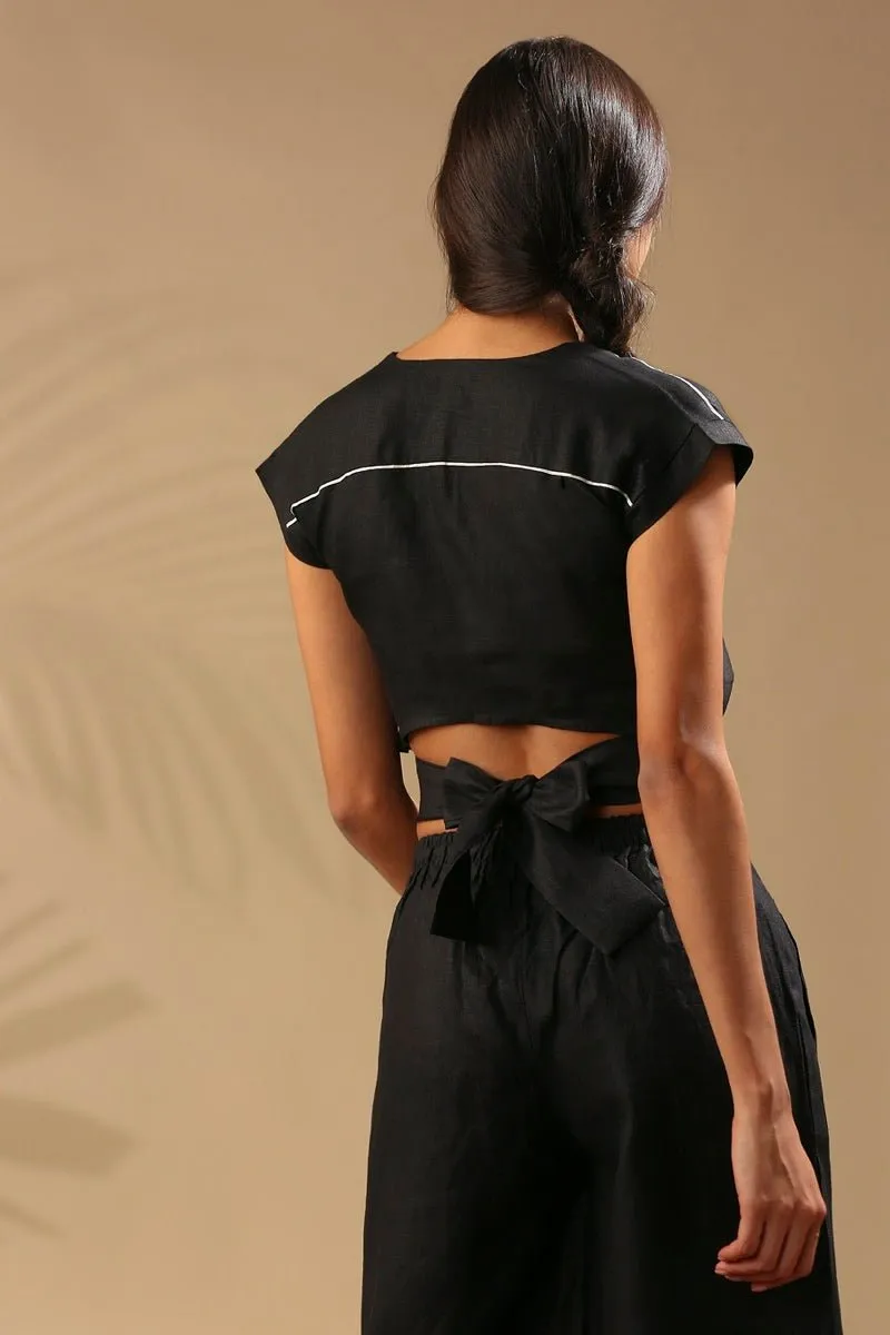Cider V Neck Top - Black