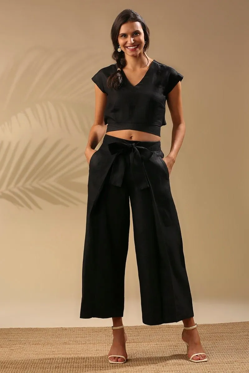 Cider V Neck Top - Black
