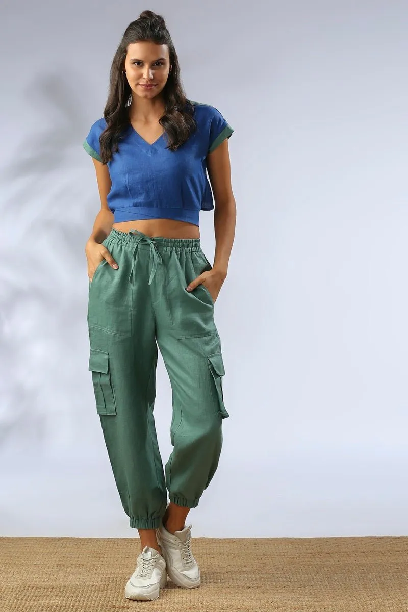 Cider V Neck Top - Blue