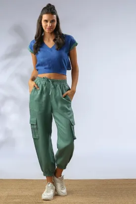 Cider V Neck Top - Blue