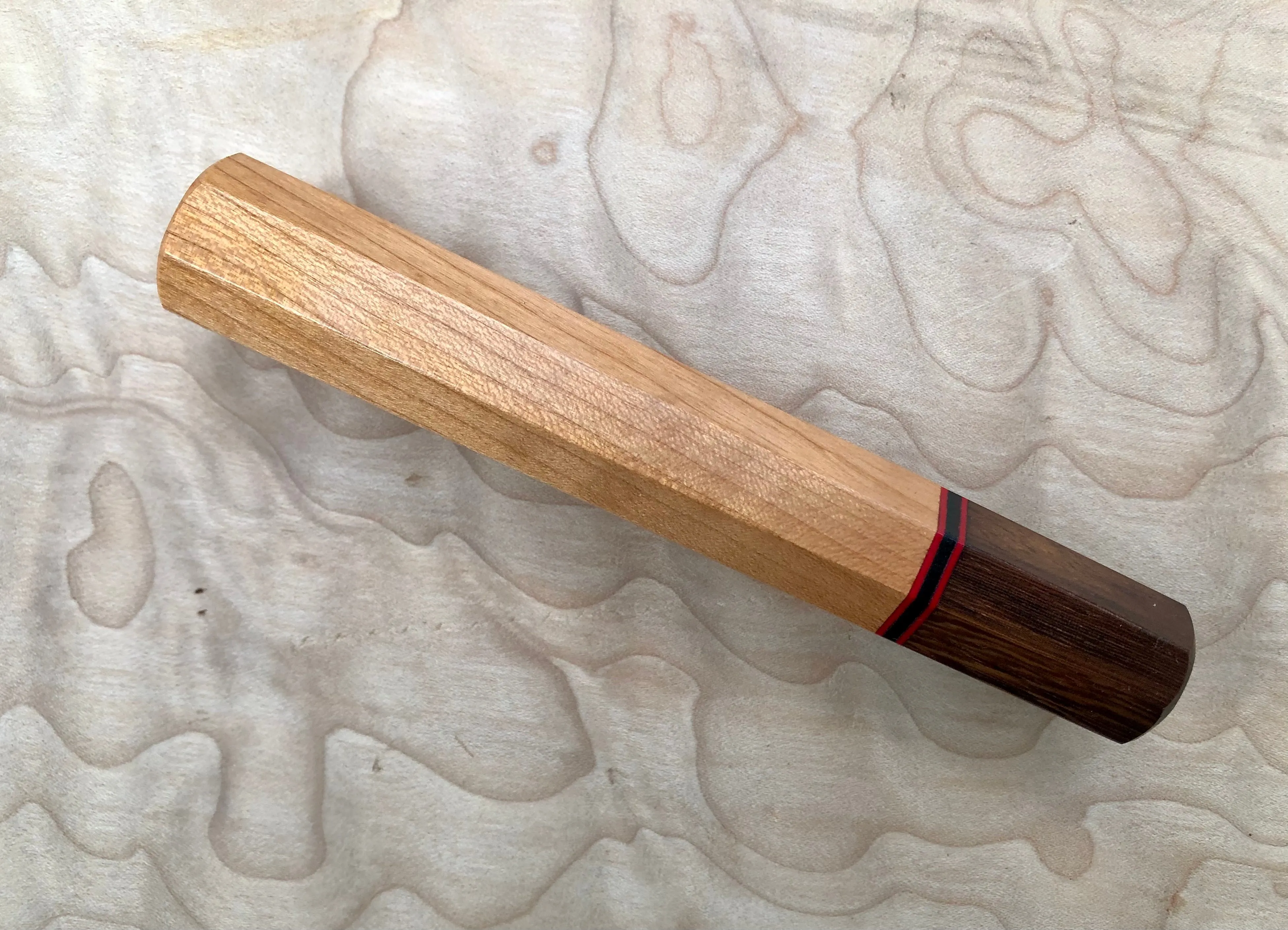 Custom Japanese Knife Handle - cherry and Brazilian ebony