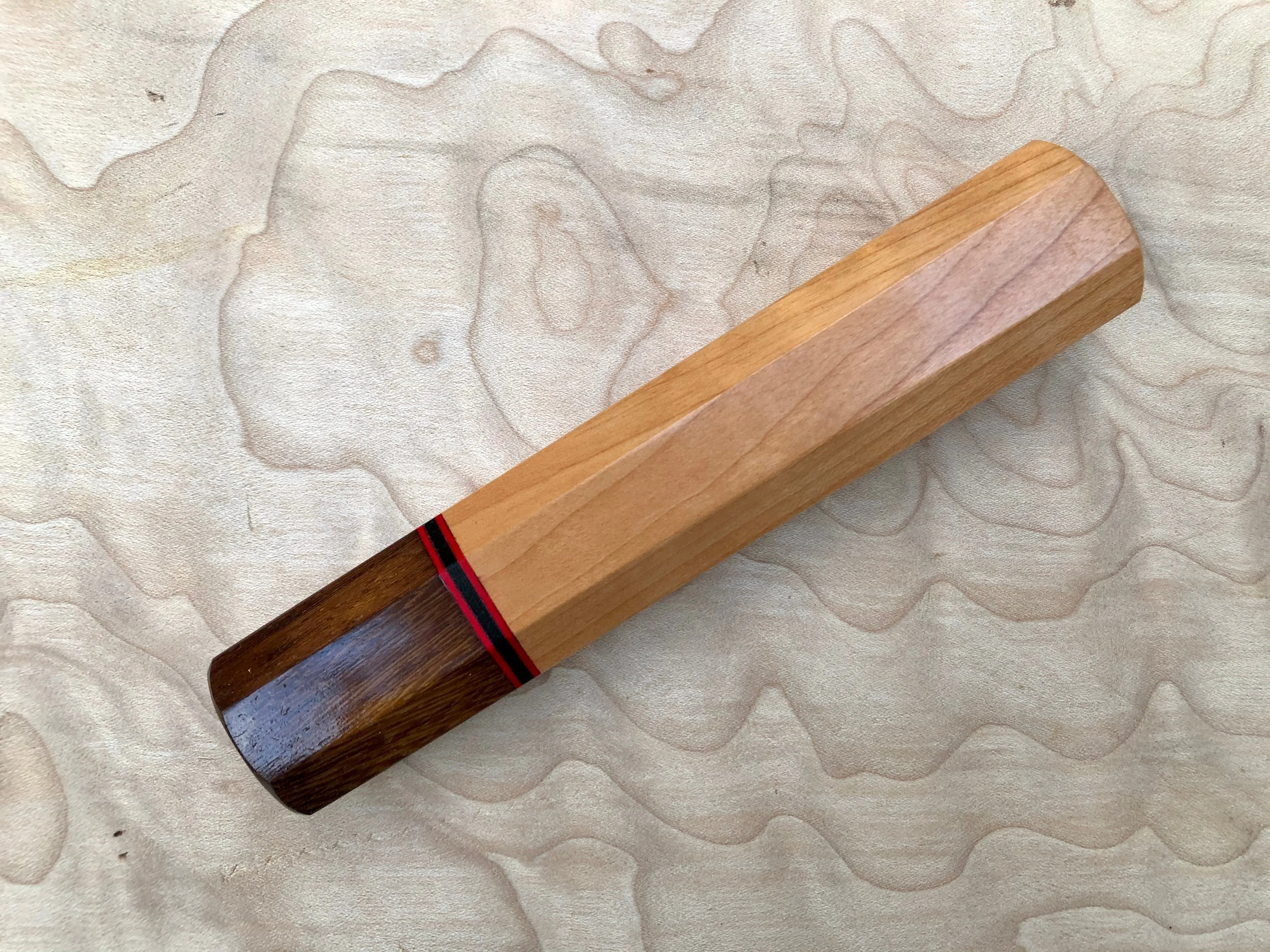 Custom Japanese Knife Handle - cherry and Brazilian ebony