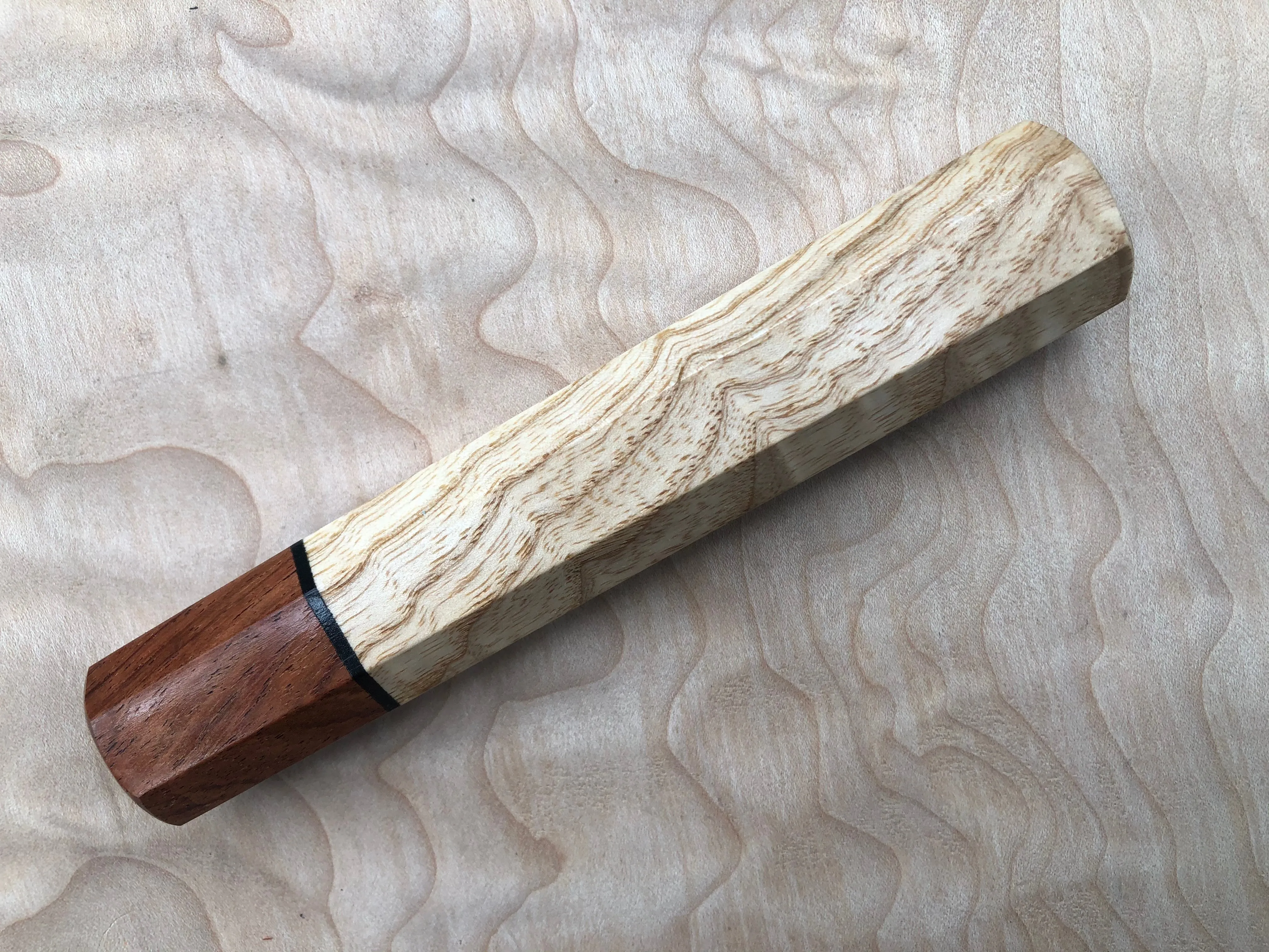 Custom Japanese Knife Handle - Curly Ash