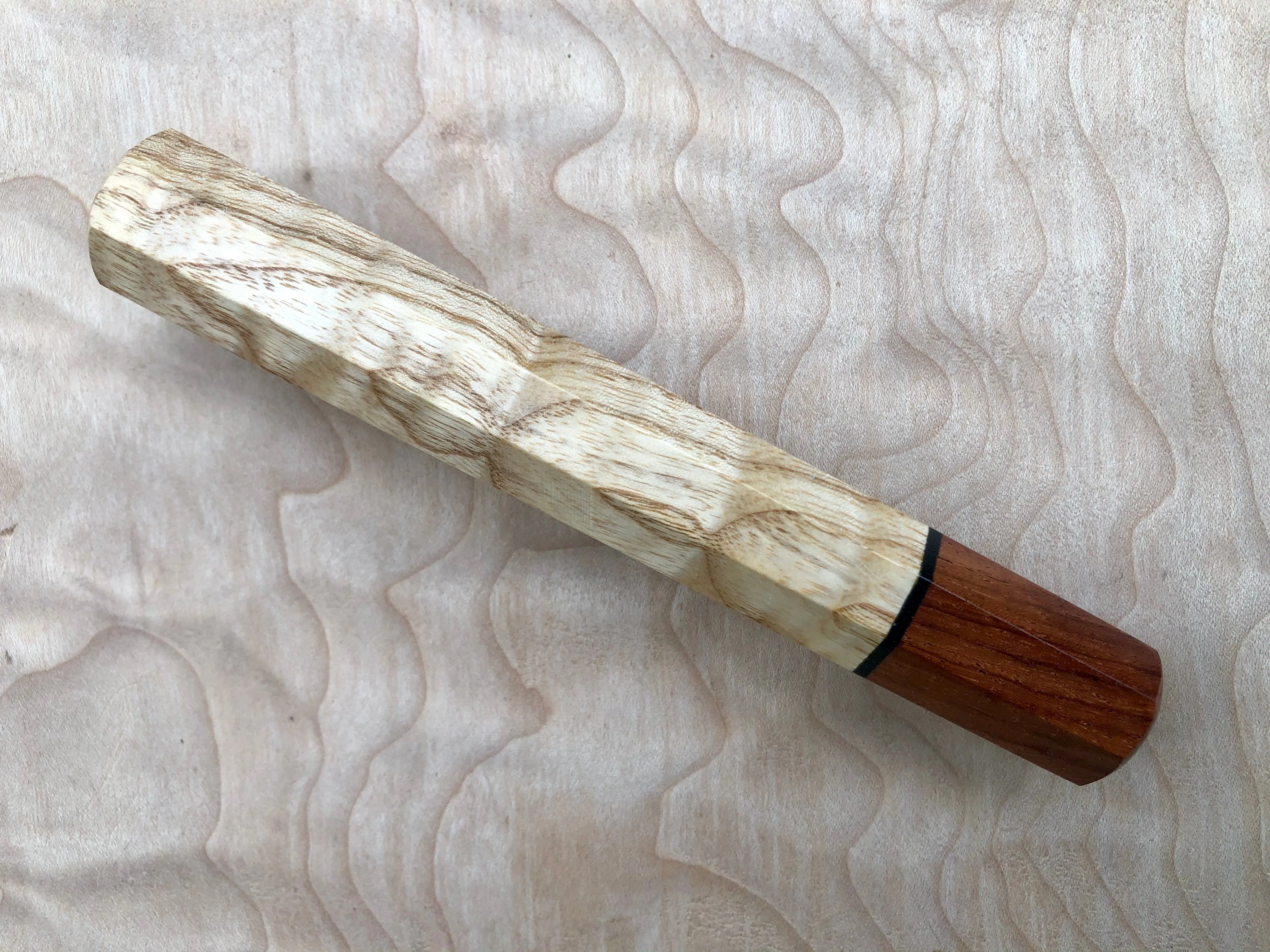 Custom Japanese Knife Handle - Curly Ash