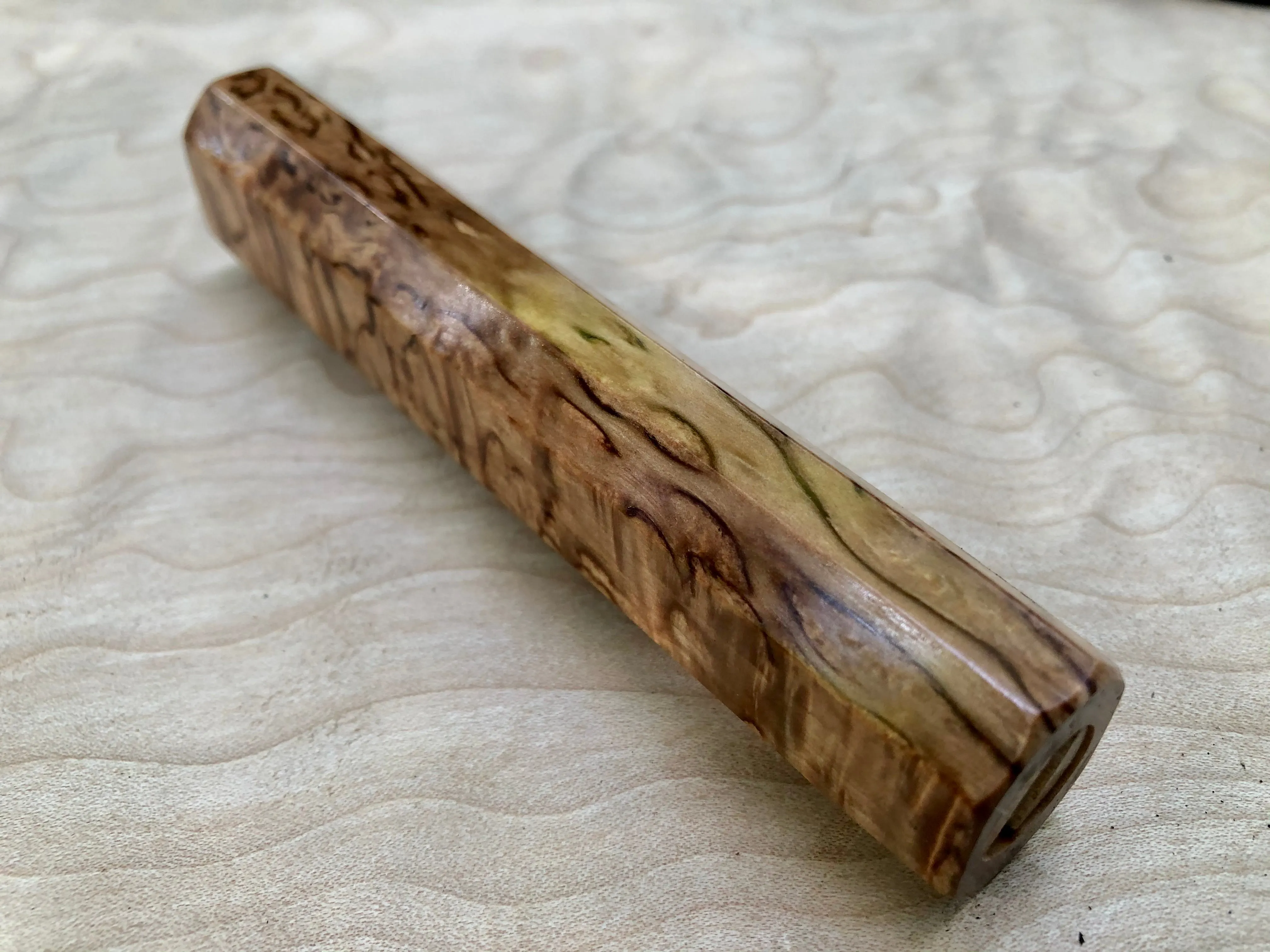 Custom Japanese Knife Handle (Wa Handle) - Mono Masur Birch