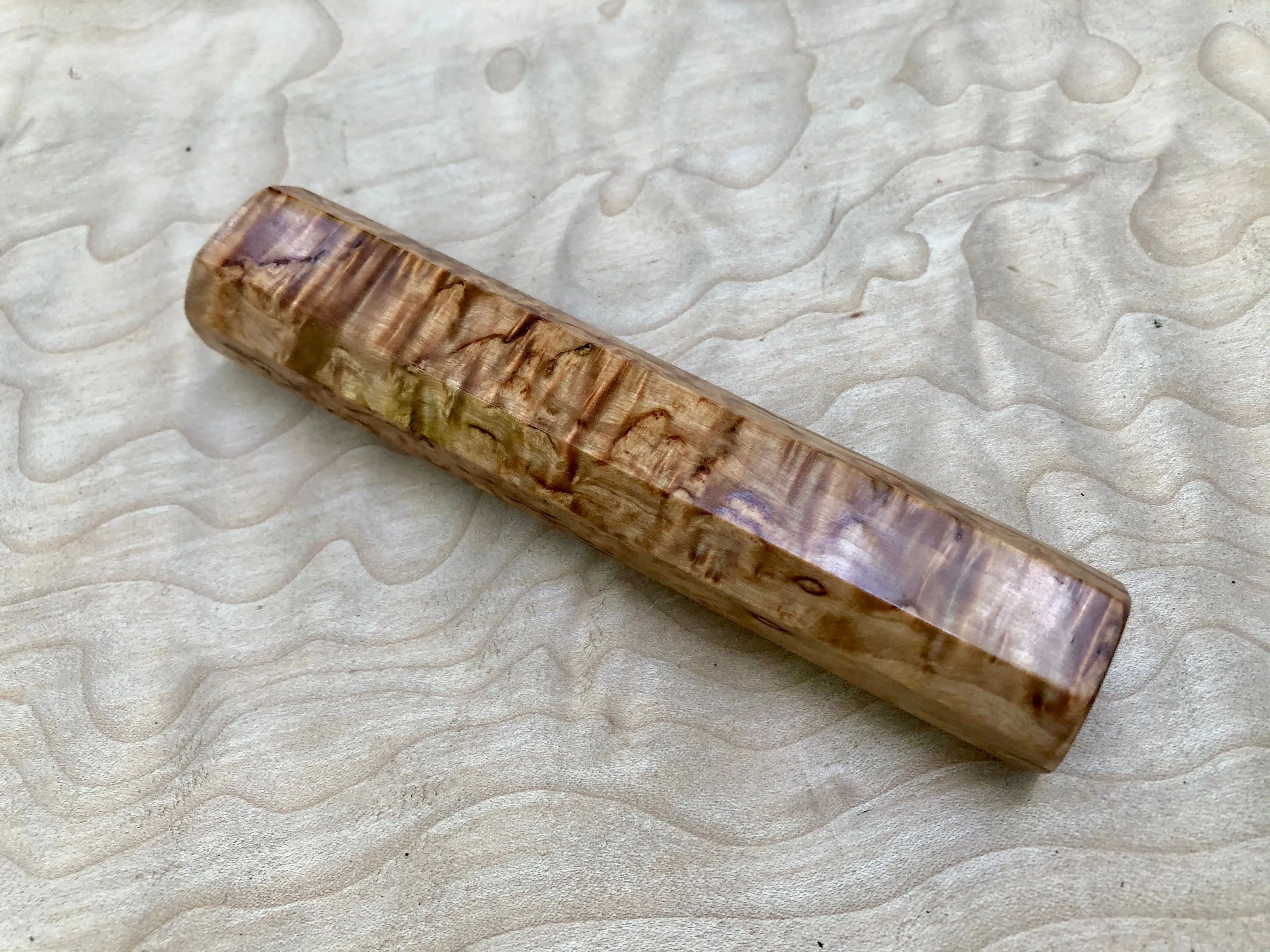 Custom Japanese Knife Handle (Wa Handle) - Mono Masur Birch