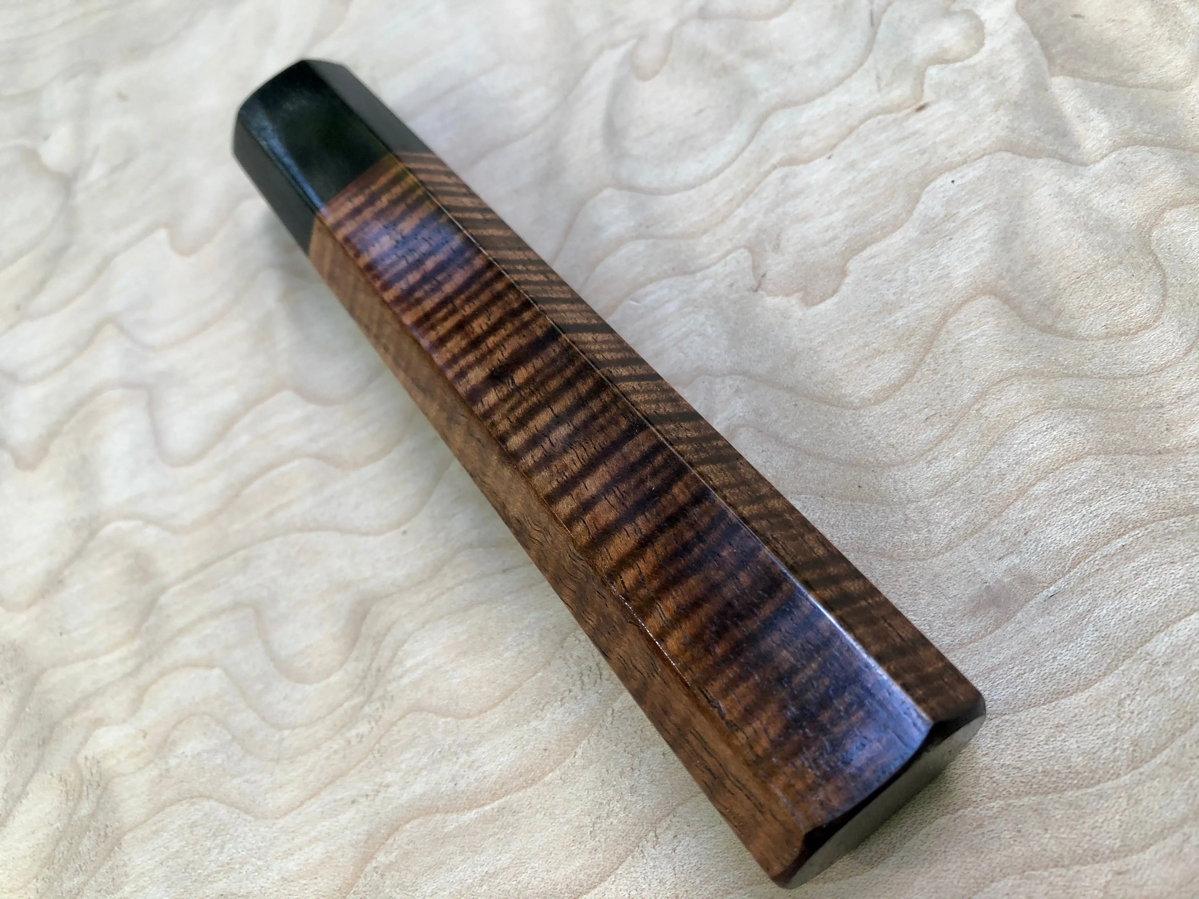 Custom Japanese Knife Handle (Wa Handle) - Tasmanian Blackwood and Buffalo Horn