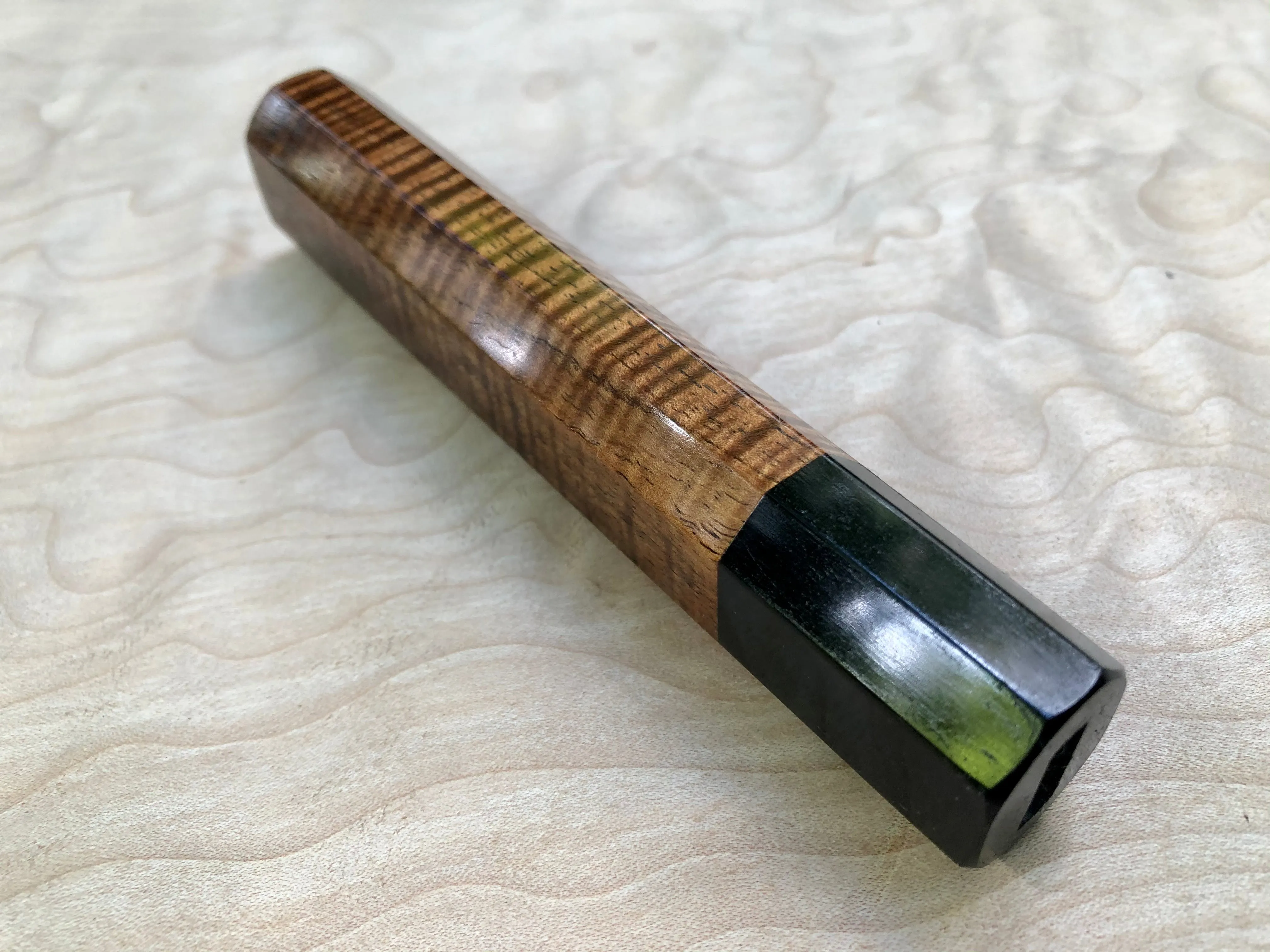 Custom Japanese Knife Handle (Wa Handle) - Tasmanian Blackwood and Buffalo Horn