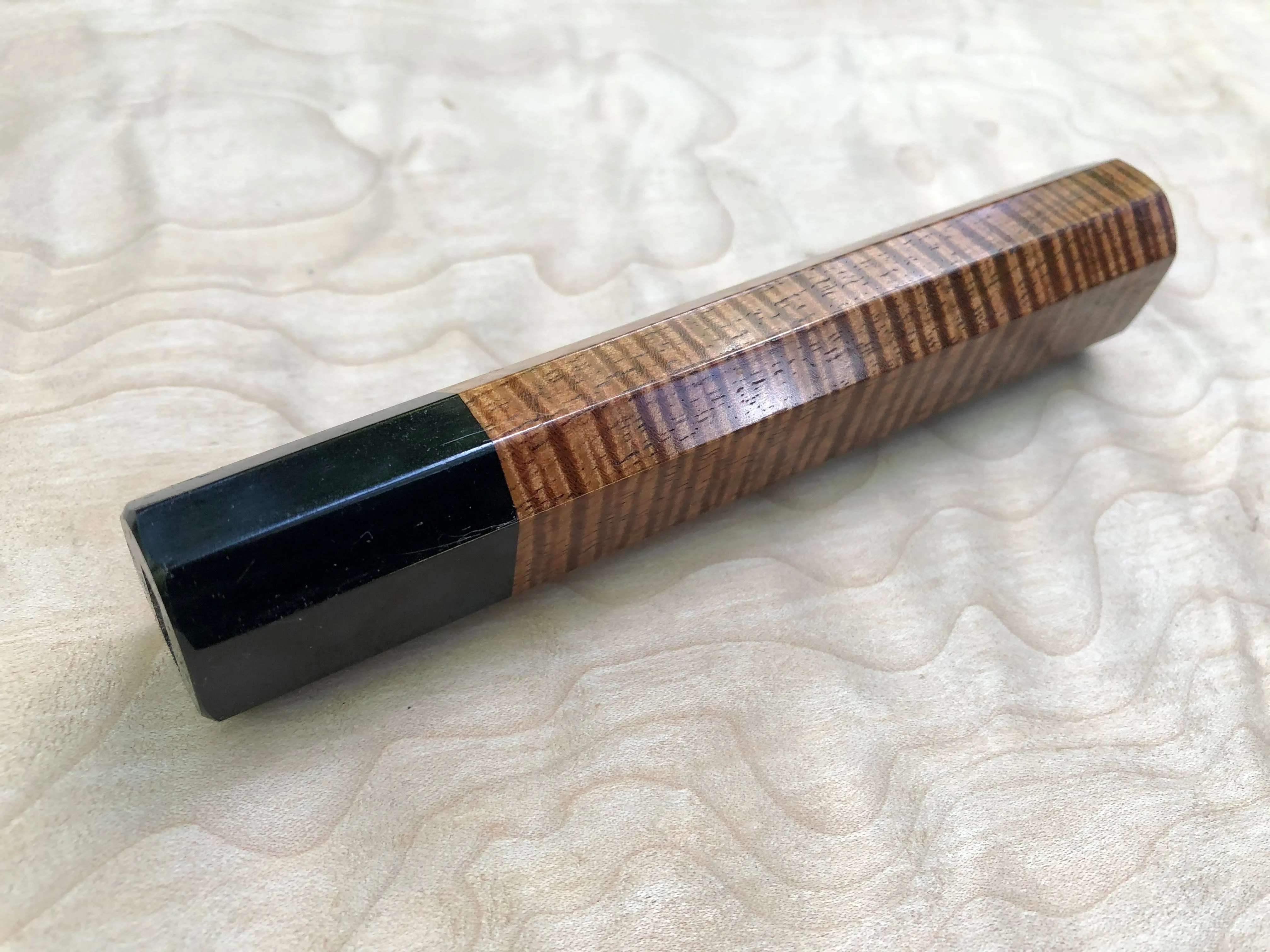 Custom Japanese Knife Handle (Wa Handle) - Tasmanian Blackwood and Buffalo Horn