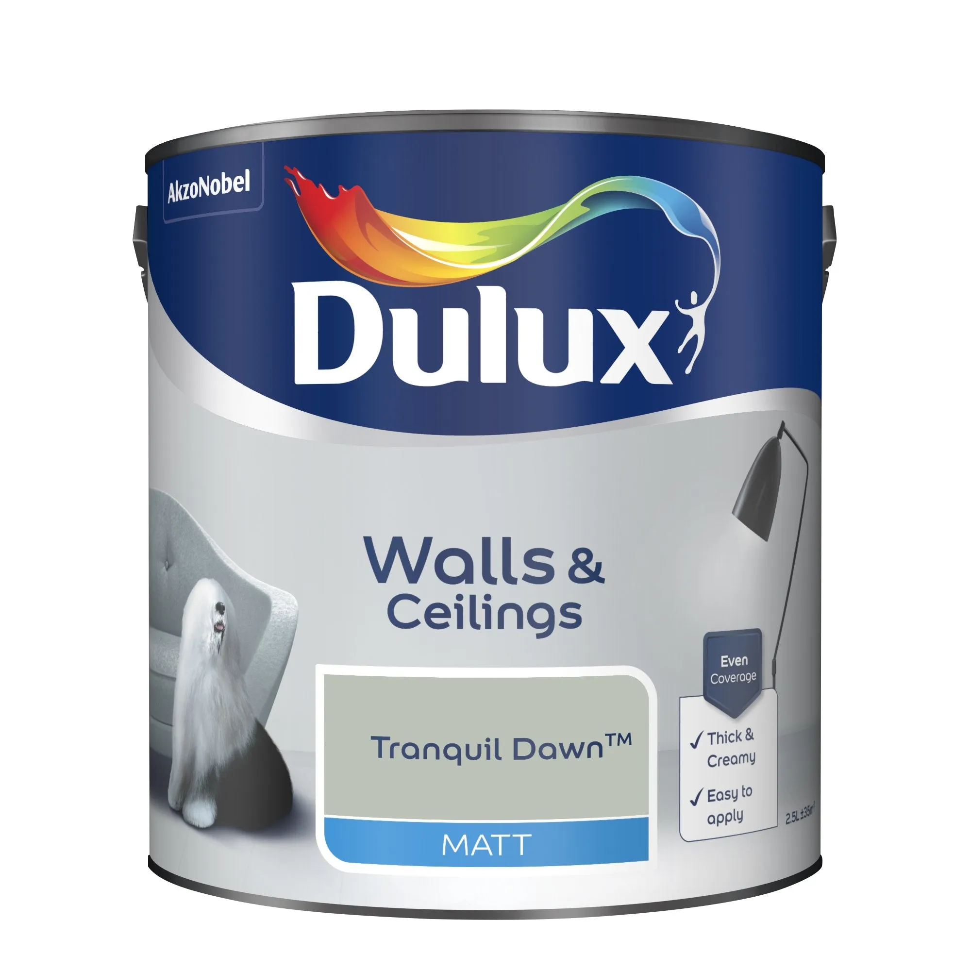 Dulux Matt Emulsion Paint For Walls And Ceilings - Tranquil Dawn 2.5L