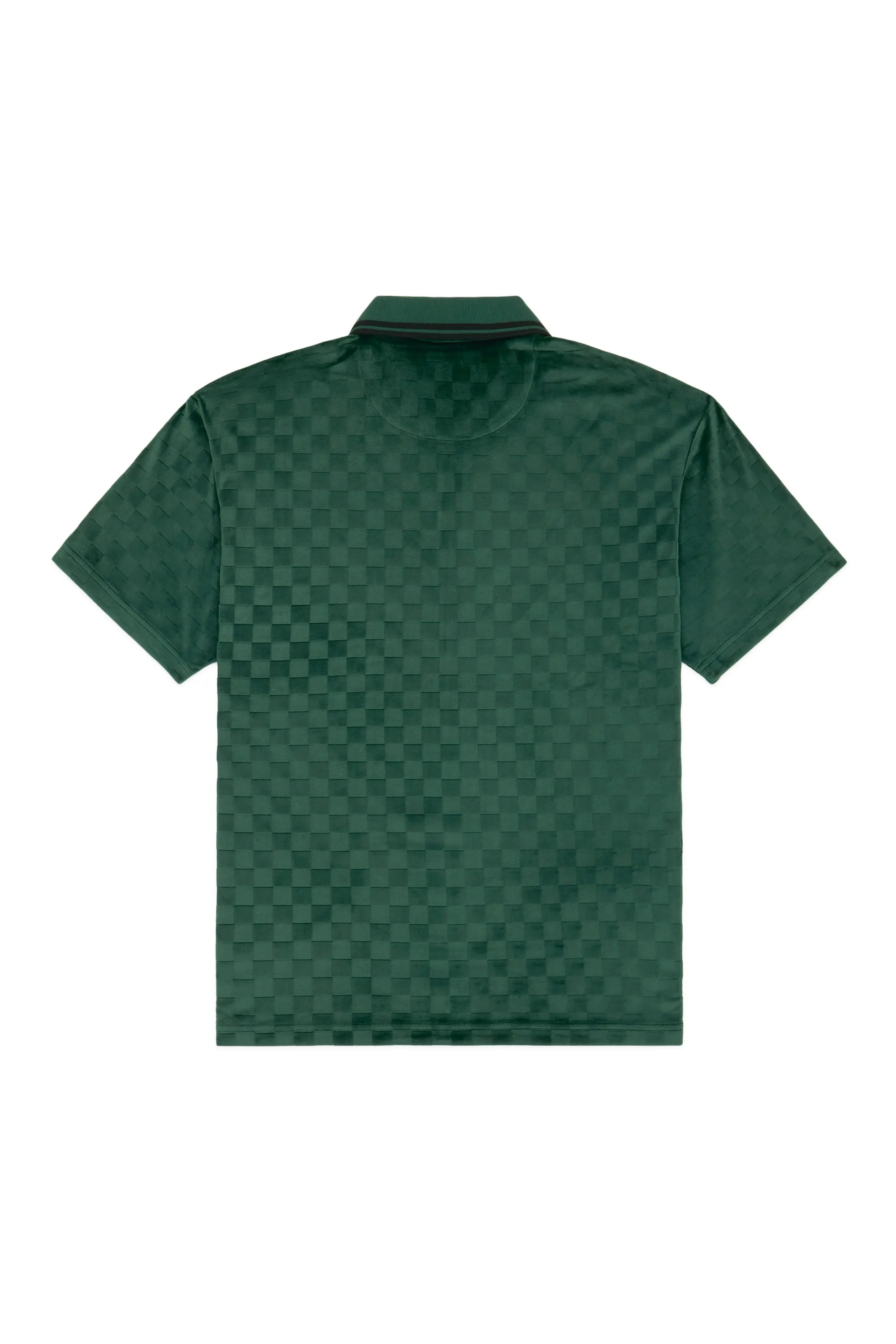 Embossed Checker Velour Zip Shirt