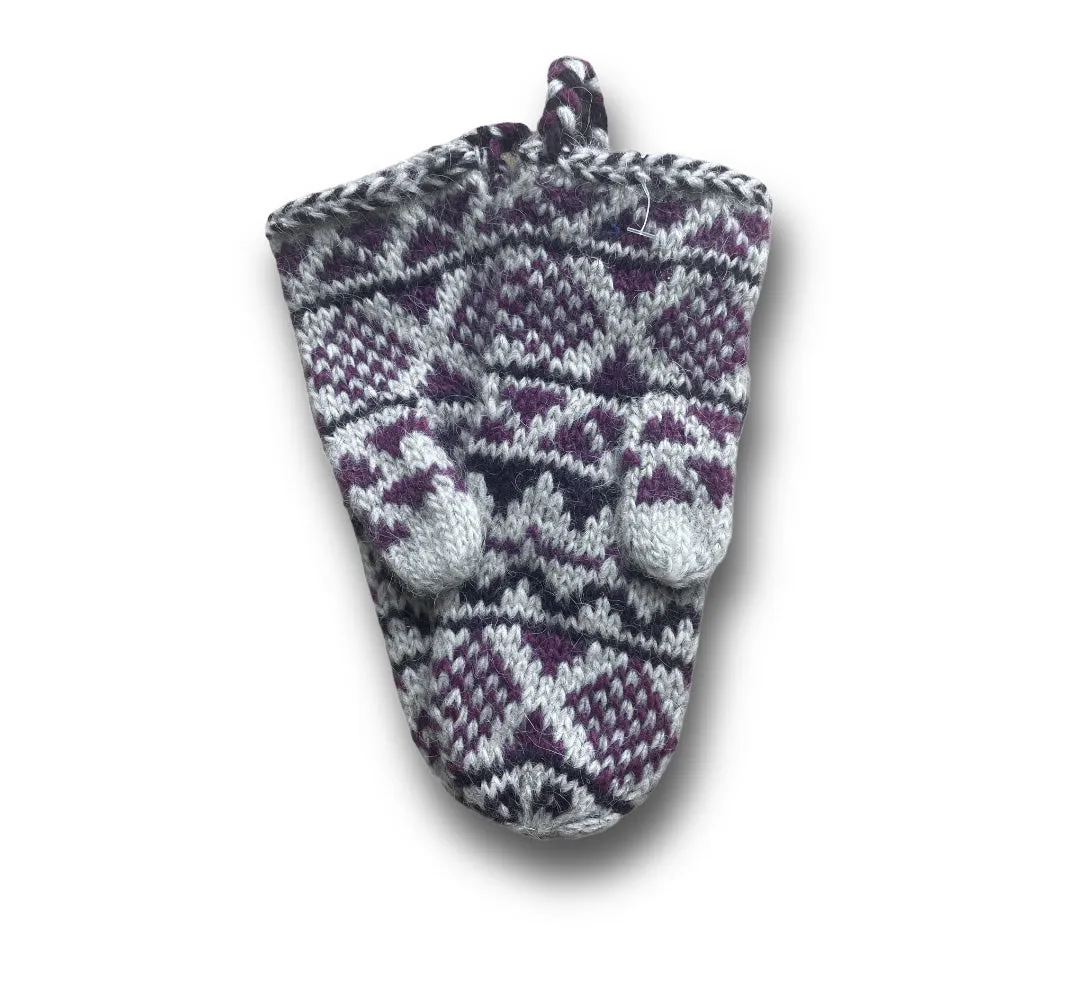 Goa Wool Mittens - Burgundy