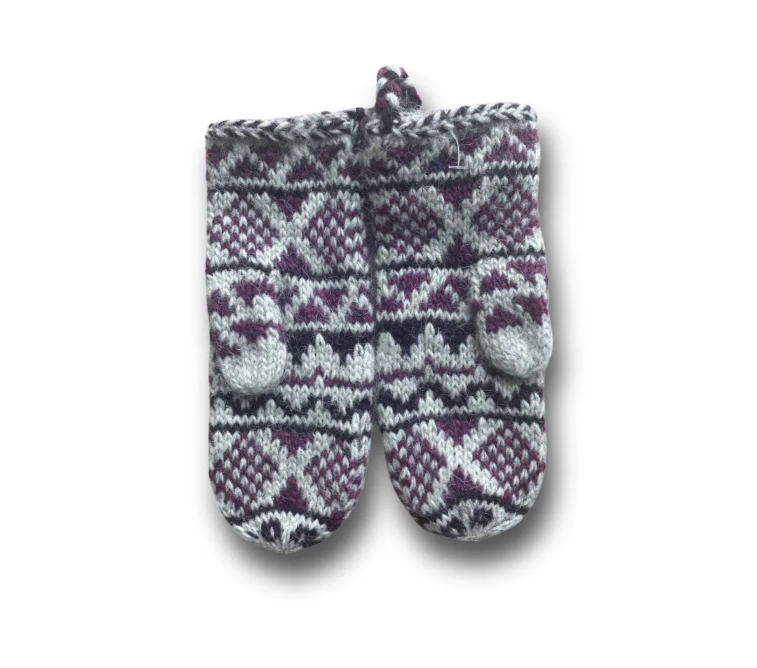 Goa Wool Mittens - Burgundy