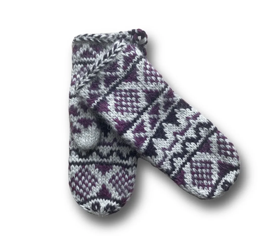 Goa Wool Mittens - Burgundy