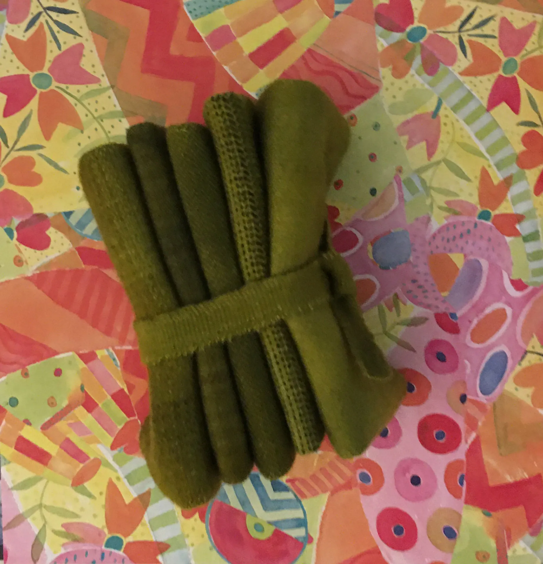GRASSHOPPER Hand Dyed Wool Bundle for Wool Applique and Rug Hooking