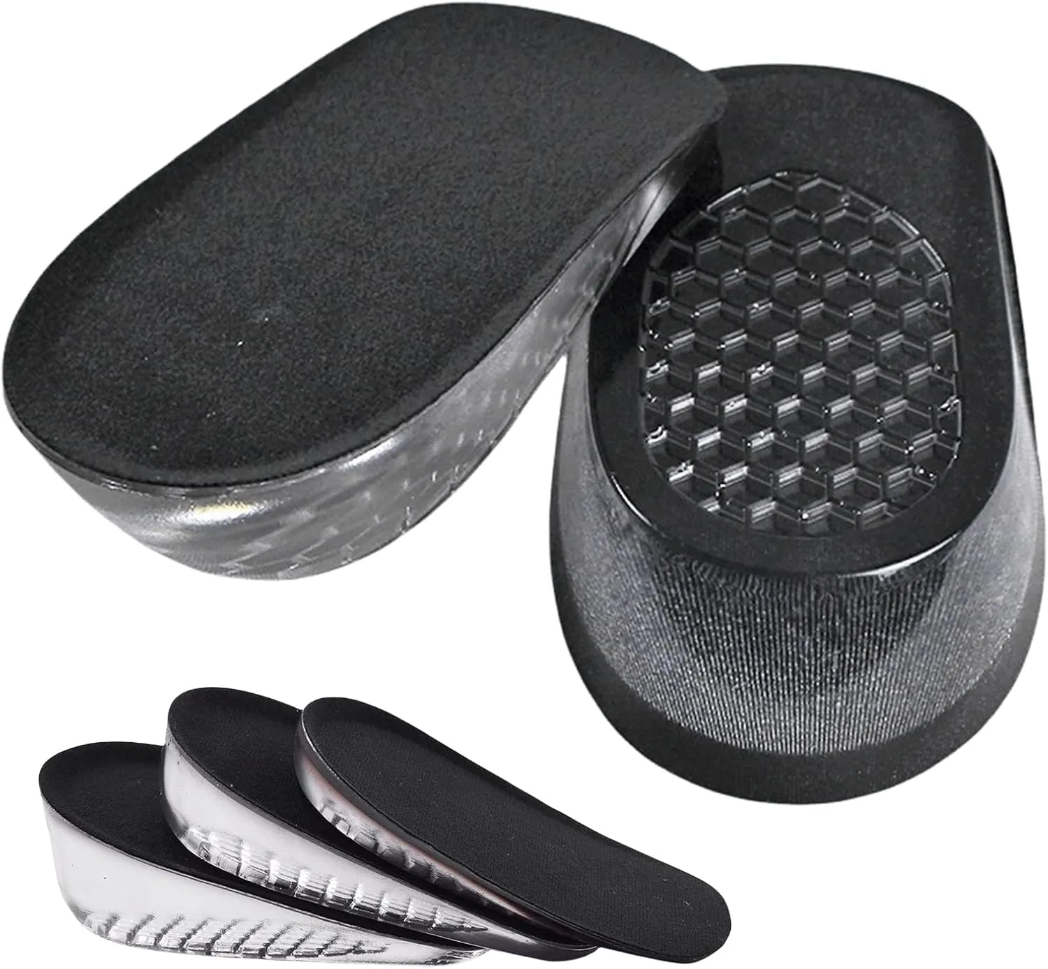Height Increase Insoles Heel Lifts for Men Women Shoe Lifts Heel Height Insoles Height Boosters Shoe Lifts for Plantar Fasciitis Heel Inserts with Heel Pain Relief (L)