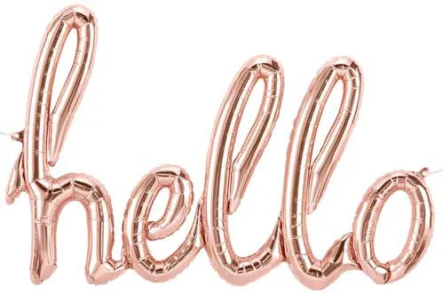 'HELLO' SCRIPT ROSE GOLD BALLOON