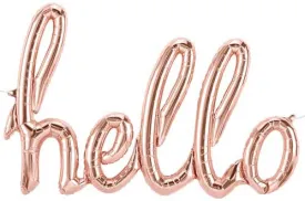 'HELLO' SCRIPT ROSE GOLD BALLOON