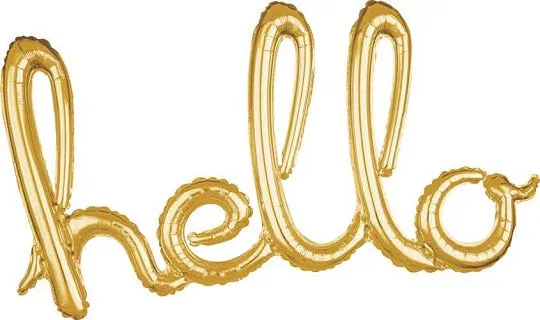 'HELLO' SCRIPT ROSE GOLD BALLOON