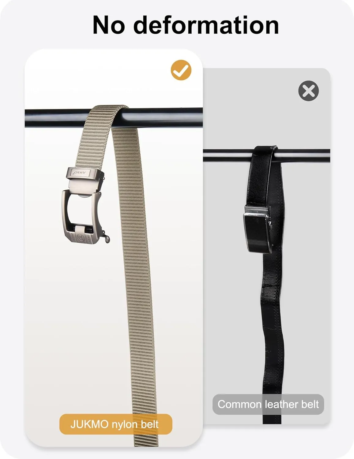 JUKMO Ratchet Belt for Men, Nylon Web Tactical Belt with Automatic Slide Buckle, Adjustable Trim to Fit