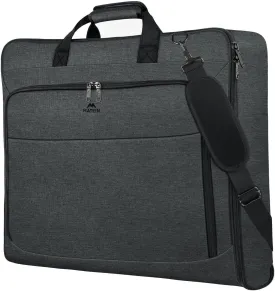 MATEIN Garment Bags for Hanging Clothes, Large Travel Suit Bag with Shoulder Strap for Business Trips, Foldable Luggage for Men Women, Wrinkle-Free Clothing Suitcase for Traveling, Dark Grey