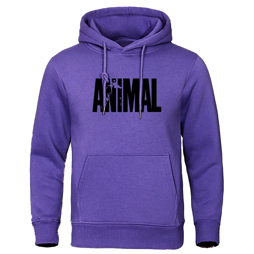 Men's Hoodies ANIMAL Print Sportswear Sweatshirts 2023 Autumn Winter Cotton Top Fashion Quality Male Clothing Casual Pullover