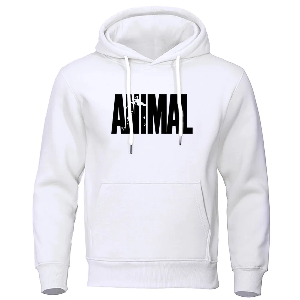 Men's Hoodies ANIMAL Print Sportswear Sweatshirts 2023 Autumn Winter Cotton Top Fashion Quality Male Clothing Casual Pullover