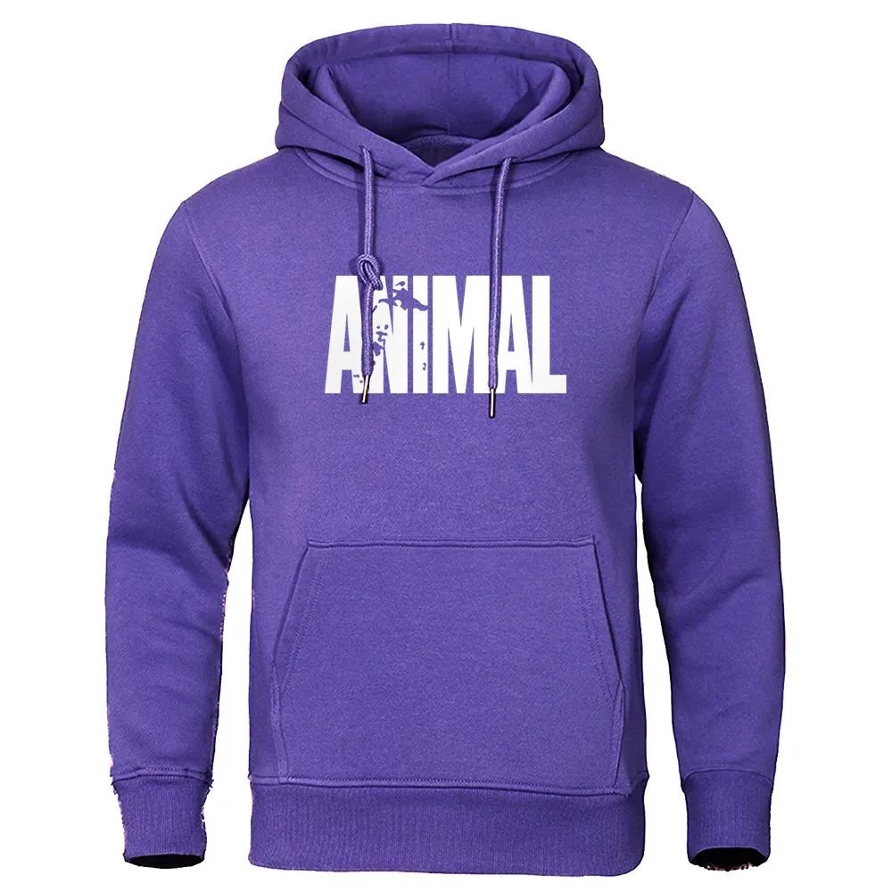 Men's Hoodies ANIMAL Print Sportswear Sweatshirts 2023 Autumn Winter Cotton Top Fashion Quality Male Clothing Casual Pullover