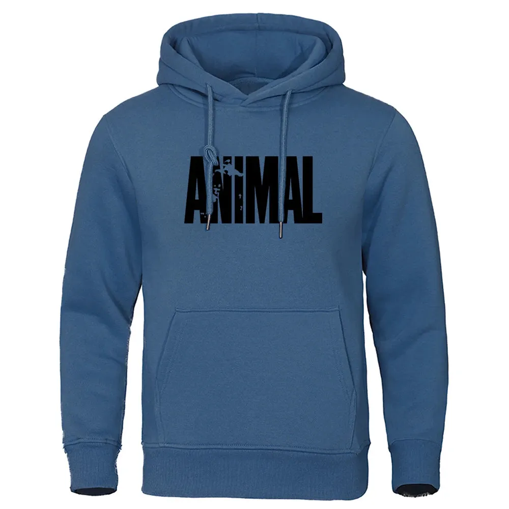 Men's Hoodies ANIMAL Print Sportswear Sweatshirts 2023 Autumn Winter Cotton Top Fashion Quality Male Clothing Casual Pullover