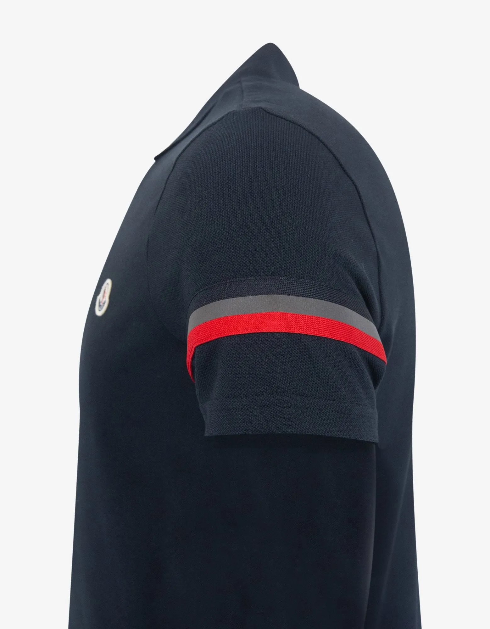 Navy Blue Tricolour Sleeve Polo T-Shirt