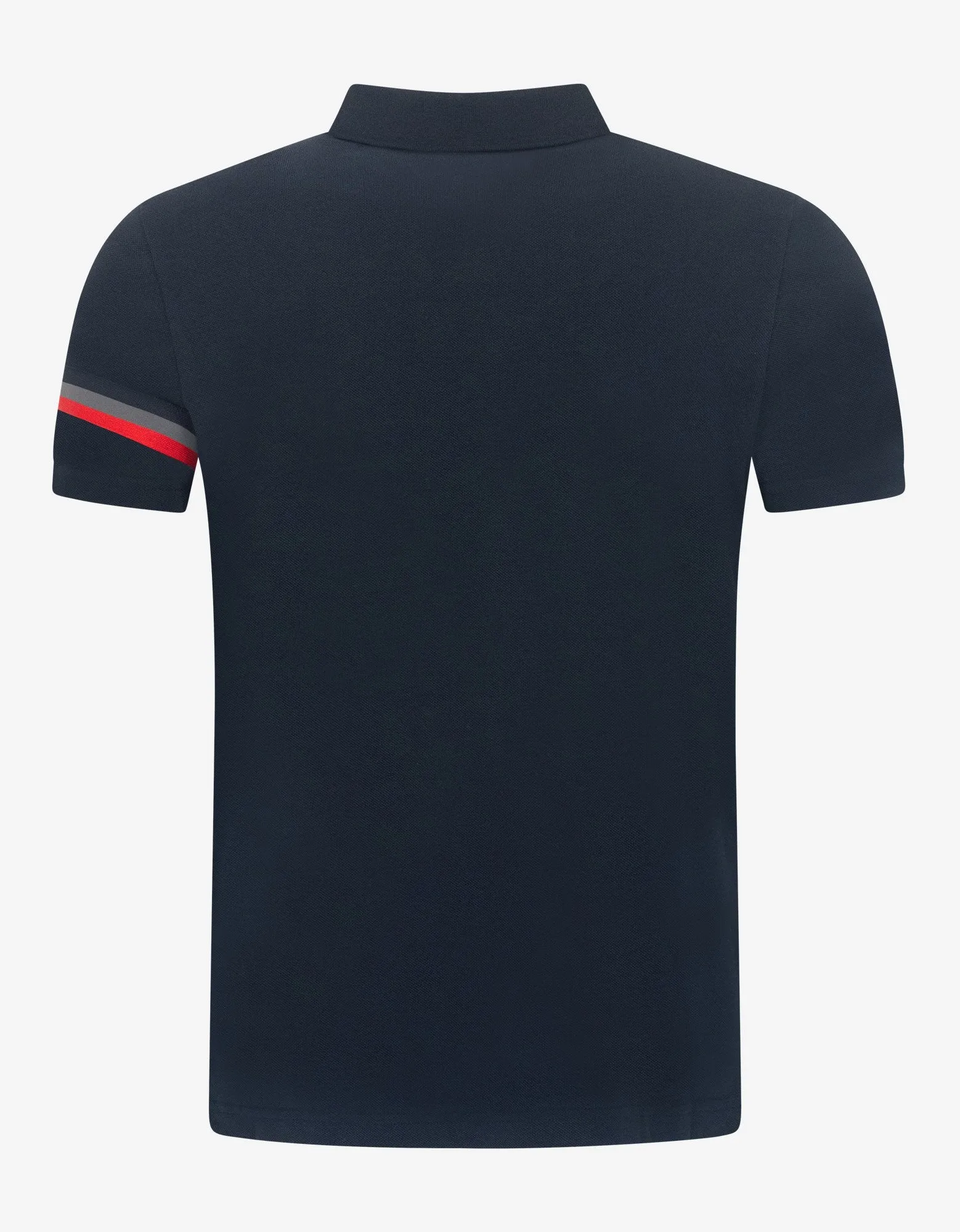 Navy Blue Tricolour Sleeve Polo T-Shirt