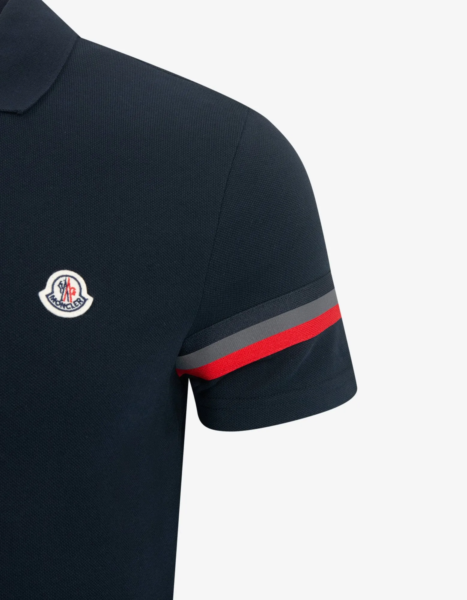 Navy Blue Tricolour Sleeve Polo T-Shirt