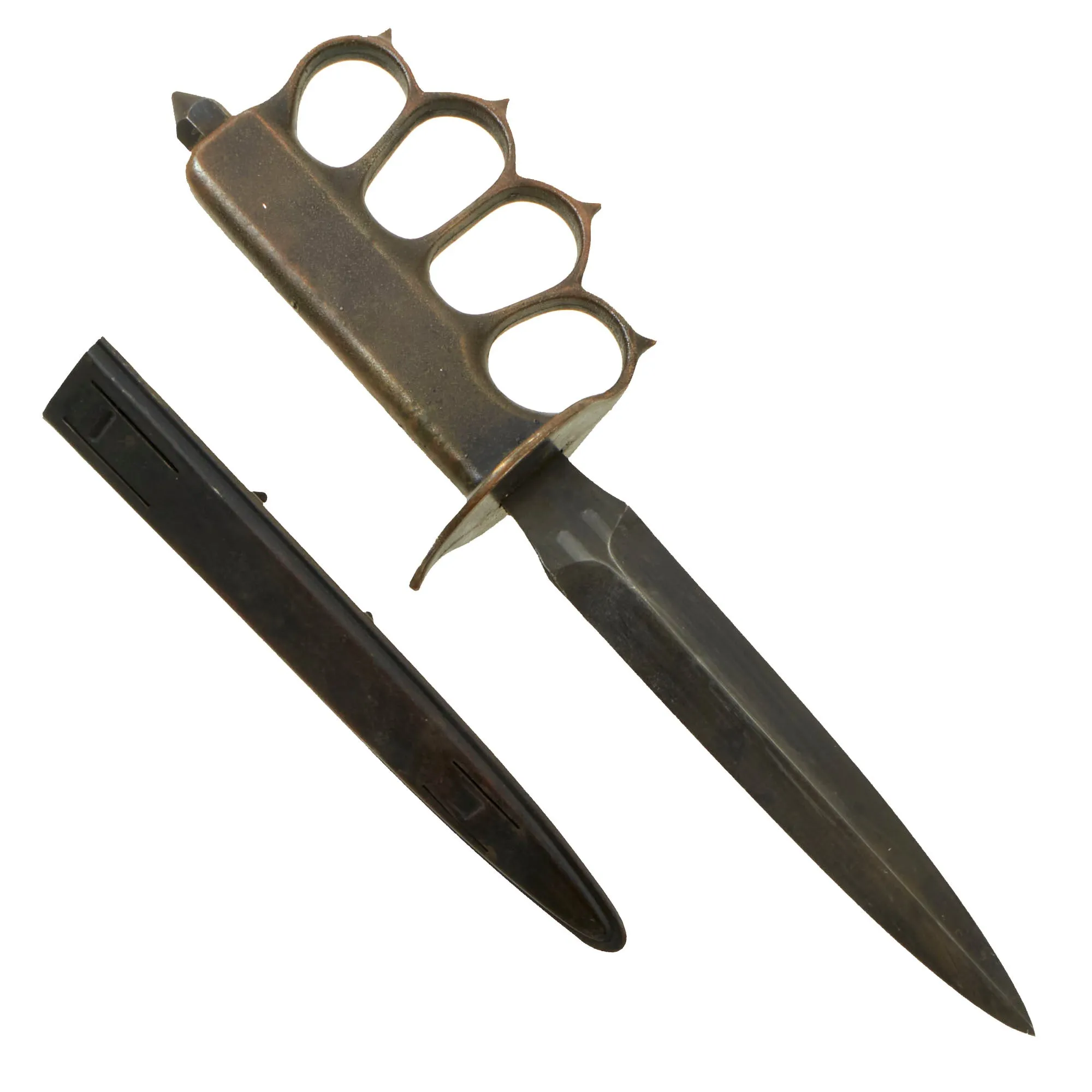 Original Excellent U.S. WWI Model 1918 Mark I Trench Knife by L. F. & C. with 1918 dated Steel Scabbard