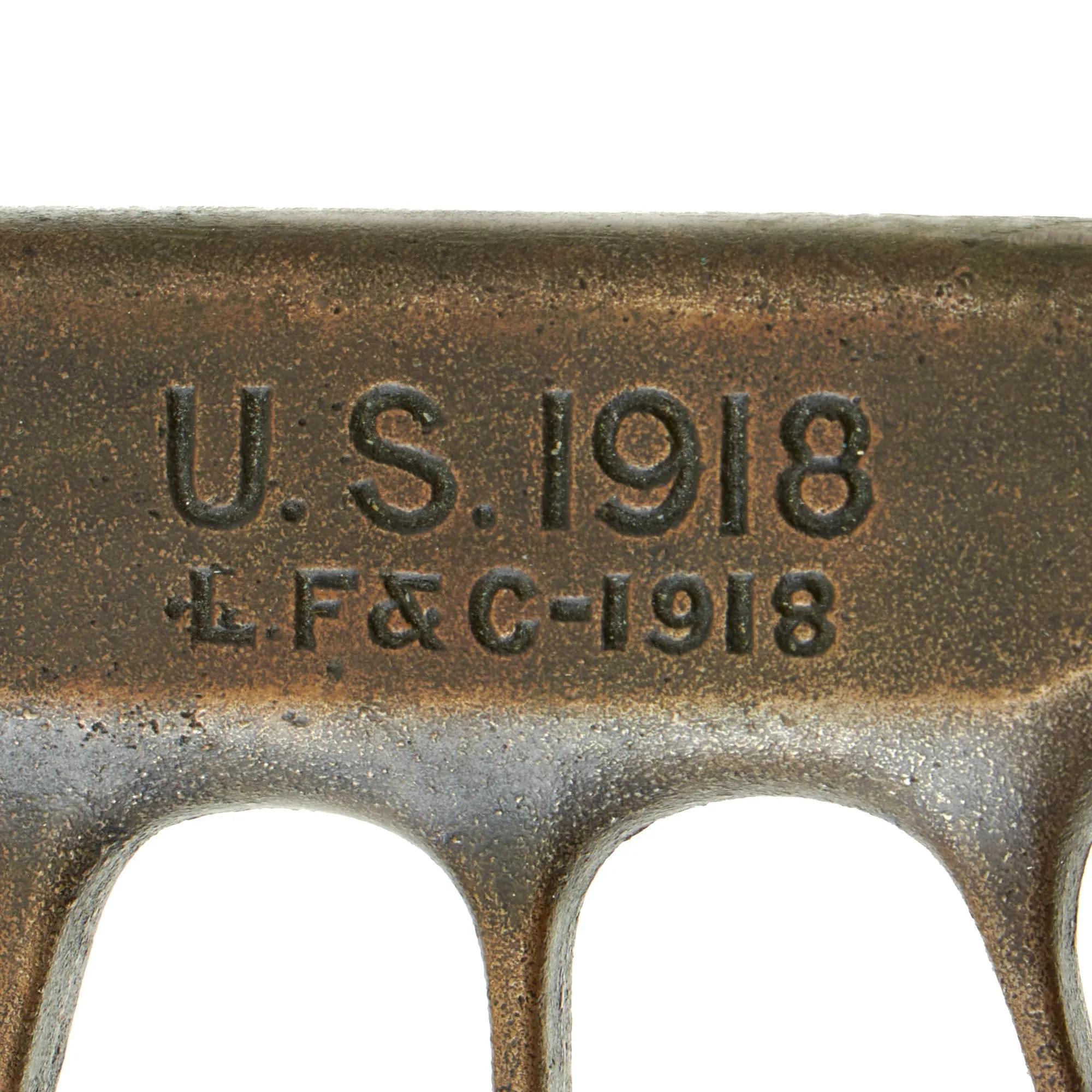 Original Excellent U.S. WWI Model 1918 Mark I Trench Knife by L. F. & C. with 1918 dated Steel Scabbard