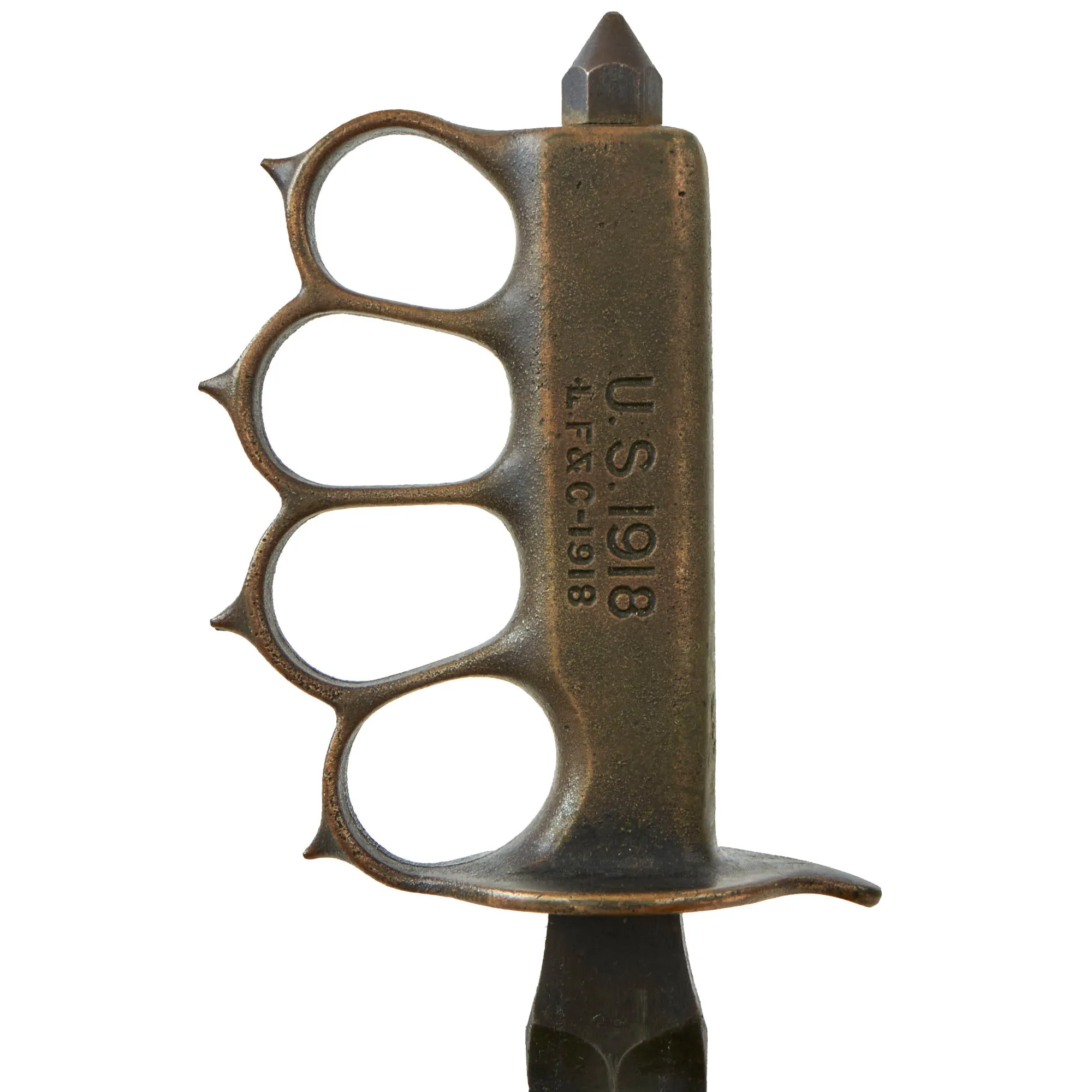 Original Excellent U.S. WWI Model 1918 Mark I Trench Knife by L. F. & C. with 1918 dated Steel Scabbard