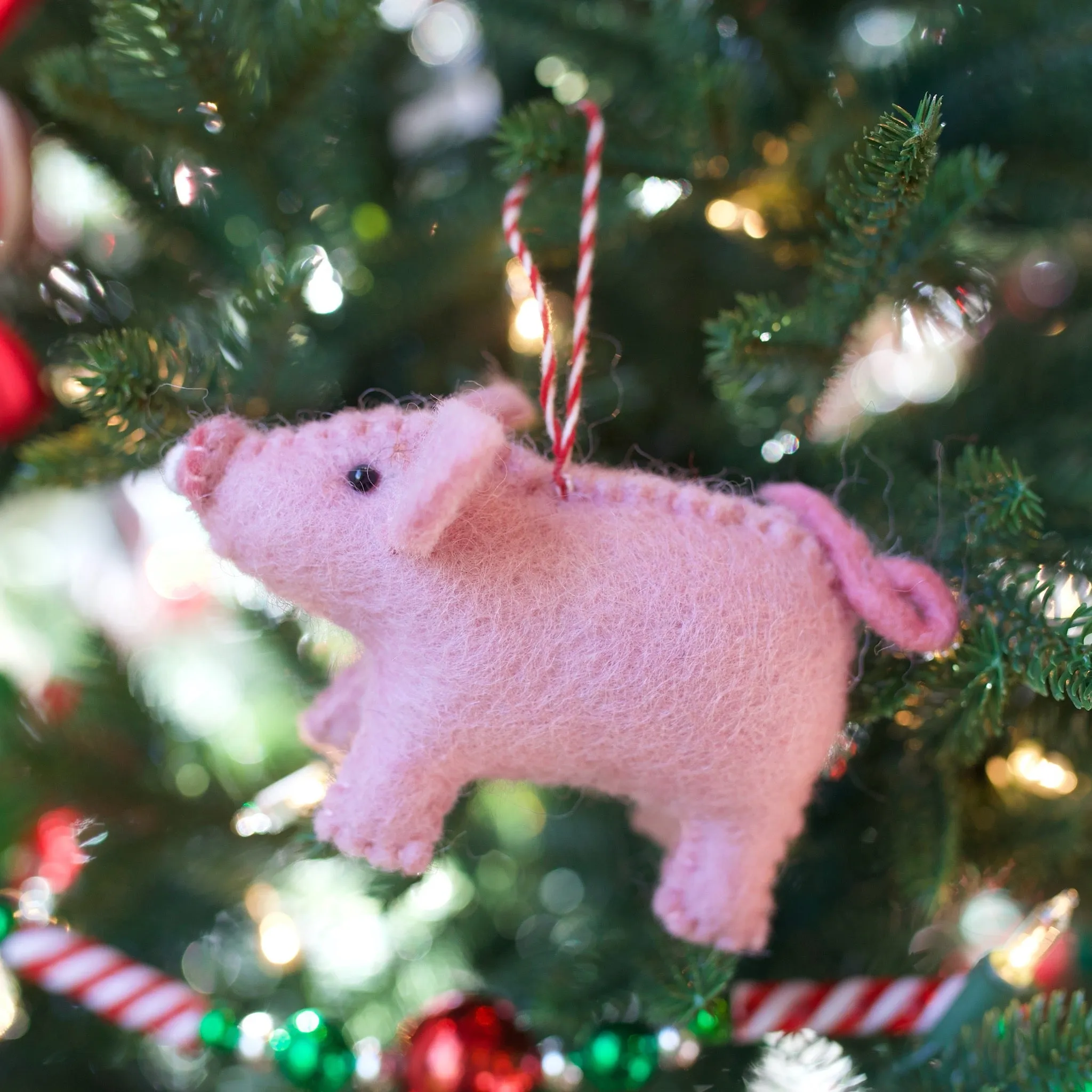 Pig Ornament, Felt Wool