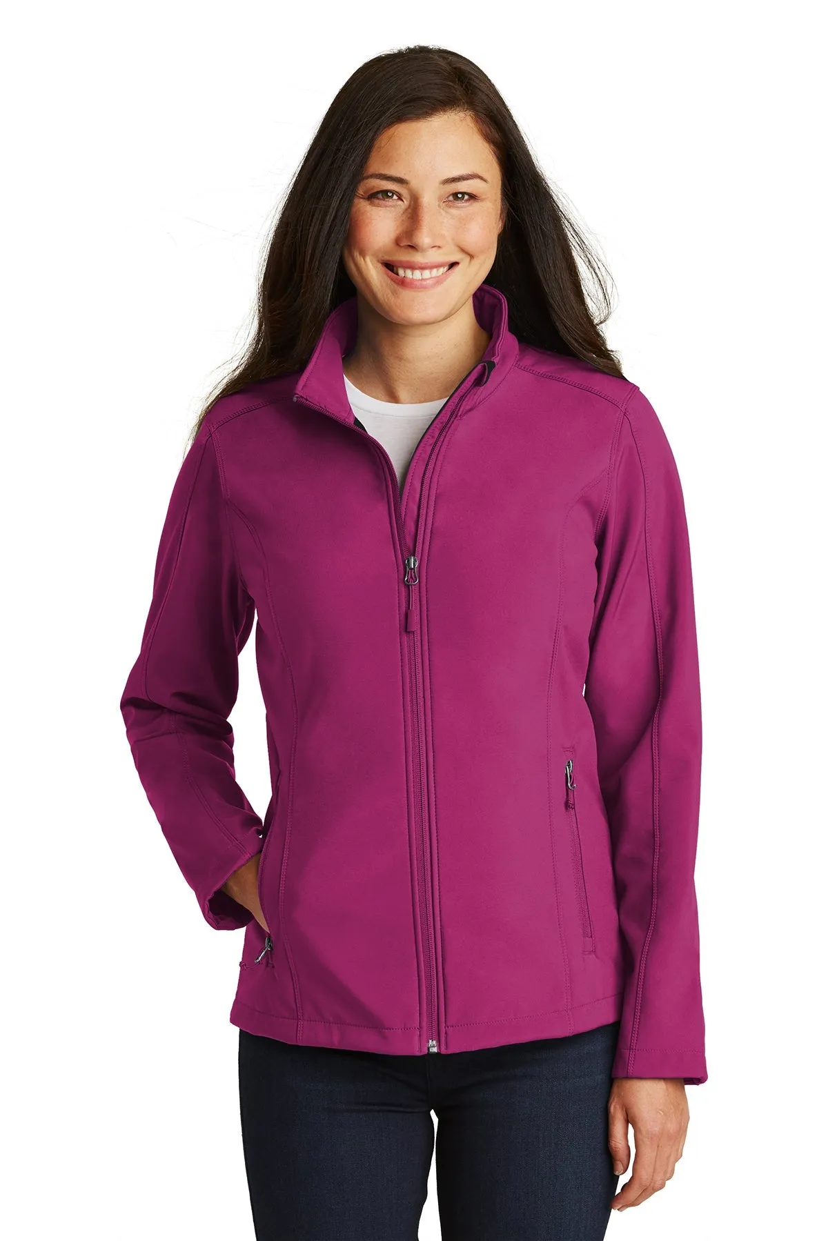 Port Authority Ladies Core Soft Shell Customized Jackets, Very Berry